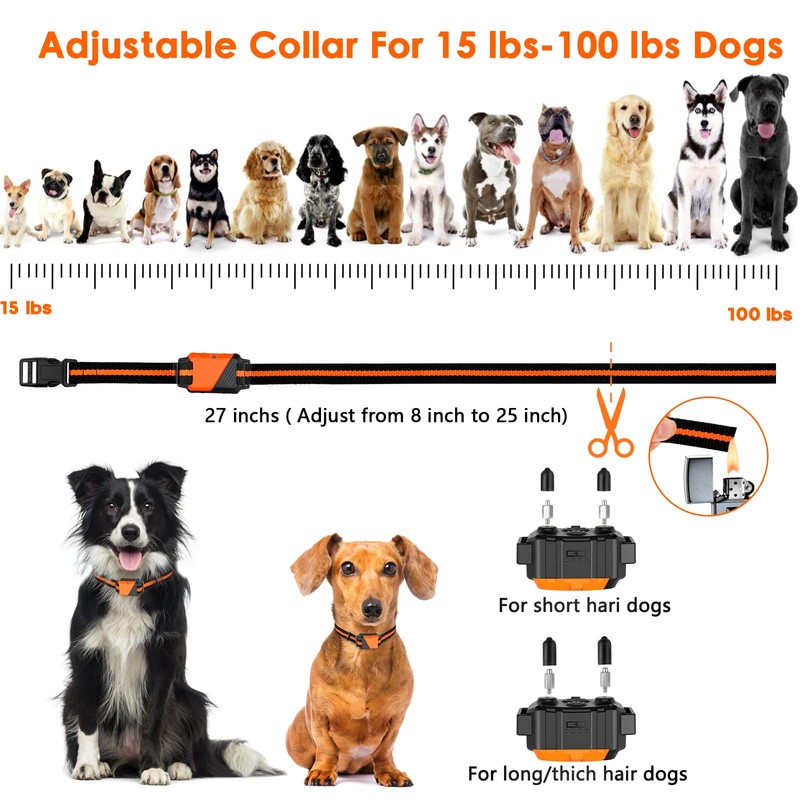 Shock Collar for Dogs, IP67 Waterproof Dog Training Collar with