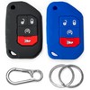2-Pack Click&Fit Silicone Key Fob Covers Compatible with Jeep Wrangler
