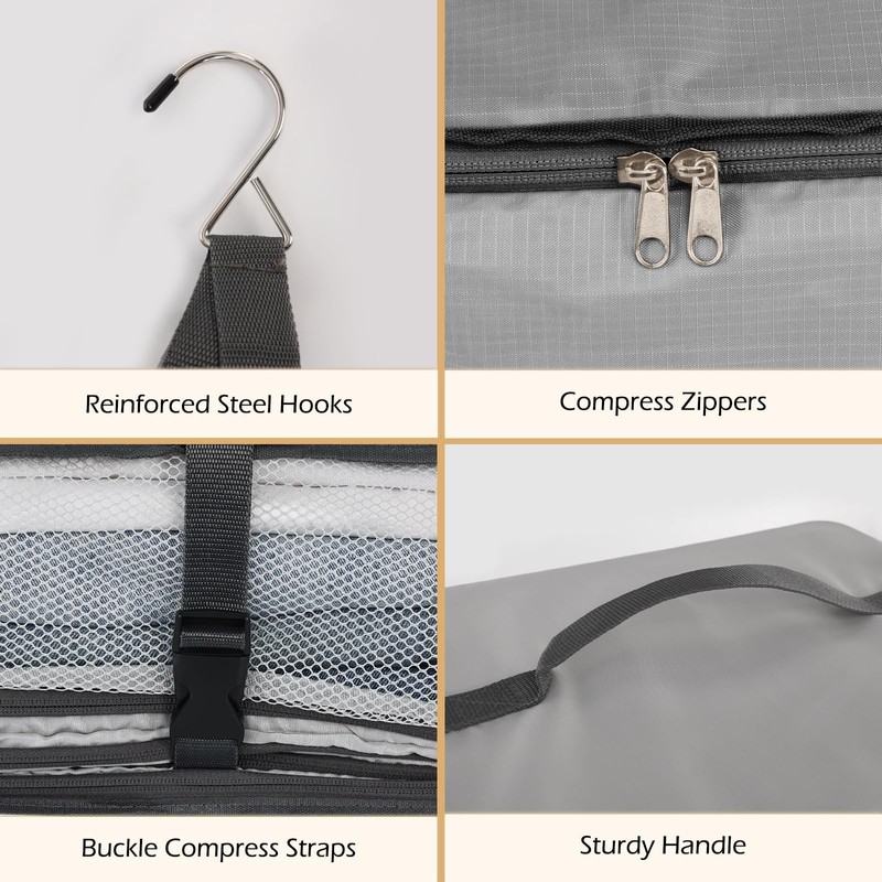 Surblue Hanging Shelves Travel Compression Packing Cube for Carry-on Luggage
