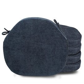 Loveboat Washable Windsor Chair Cushion Chair Seat Cushion for Kitchen, Dining, Farmhouse Navy (Pack of 4)