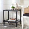 SAFAVIEH Home Collection Rafiki Black Rectangle Bottom Shelf Accent Table