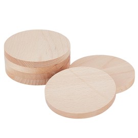 NBEADS 6 Pcs Unfinished Wooden Circles, 10cm Wood Slices Wood Rounds for Crafts Wooden Cutouts Round Wooden Disc Circles for DIY Wood Craft Painting Wedding Coasters Home Decoration, 1cm Thick