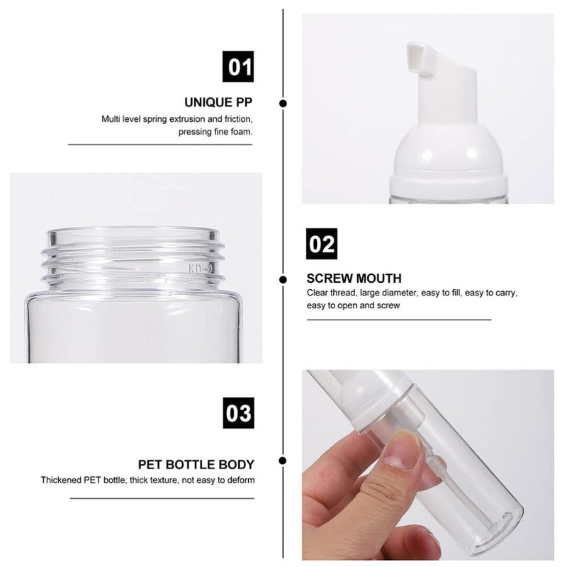 Frcolor Froth Pump Bottles 60ml Frothing Pump Bottles 20pcs Empty