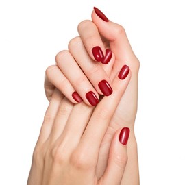 AFGHOUZ Red Artificial Press on Nails, Full Cover Glue on Nails for Women, 10 Pcs Reusable Short Round and Square, Suitable for Many Occasions