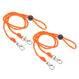 PATIKIL 44cm Neck Lanyard with Clasp, 2 Pcs Adjustable Long Keychain Strap Badge Lanyard for ID Badges Holder Keys USB Keychain USB Office, Orange
