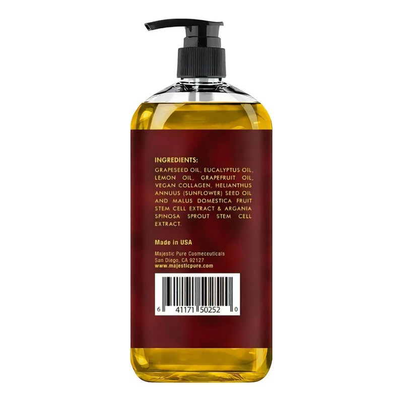 Aceite De Masaje Majestic Pure Colágeno Vegano Celulitis Eucalipto 236