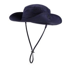 Home Prefer UPF50+ Kids Toddler Boys Sun Hat Wide Brim Fishing Hat Portable Sun Protection Hat Safari Play Bucket Hat Navy Blue 2-4T