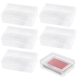 vcsjw Playing Card Box, Set of 5 Playing Cards Case, Transparent Empty Card Box, Playing Cards Storage, Storage Box for Playing Cards, Trading Cards Box, for Playing Cards, Bank Cards, Business Cards