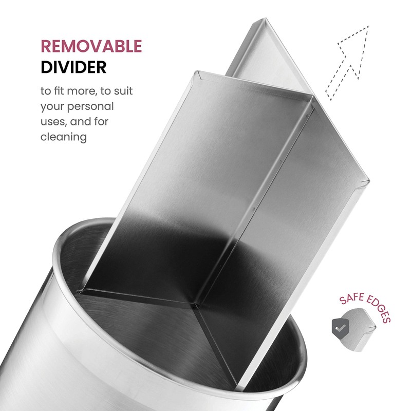 FineDine Rotating Kitchen Utensil Holder for Kitchen Counter - With