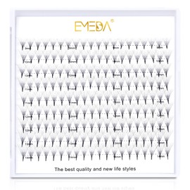 EMEDA Prefabricated Volume Fan 8D Eyelash Extension, 9 Lines, D Curl lashes, Volume Eyelashes, 0.07 mm, 9 mm - 14 mm Mix Length, Prefabricated Volume Lash Extensions, 8D Cluster Eyelashes (8D D 0.07