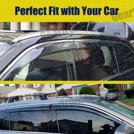 GEARZAAR For 2014-2019 Toyota Highlander Chrome Trim Window Visors Rain Guards -US