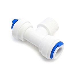 Naturewater Jaco T Fitting for Hose with 6.35 mm and 10 mm Connections, 13.2 mm Male Thread (1/4 Inch) for Drinking Water Ultrafiltration Micro Filter Reverse Osmosis