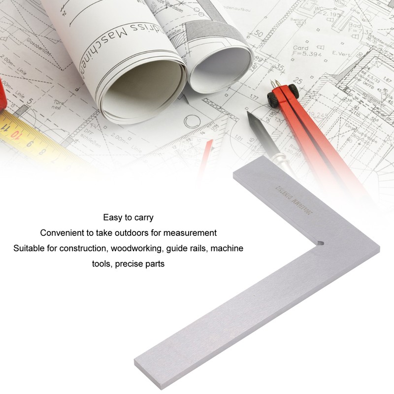 Machinist Square 200x130mm 90 Degree Right Angle High Accuracy Ergonomic