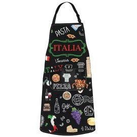 MYSOMY Italian Kitchen Apron Italy Cooking Apron Italian Chef Apron Italian Themed Aprons Italian Chef Gifts (Italia bl UK2)