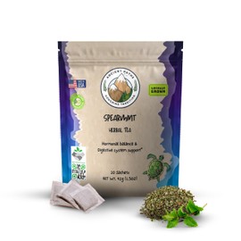 Ancient Paths Spearmint Herbal Tea - Hormone Balance & Gut Support - 100% Pure Dried Spearmint Leaves - Caffeine-Free Spearmint Tea - Sustainable Tea Bags & USA Grown (20 Sachets)