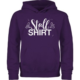 Shirtracer - Children's Hoodie Boys Girls - Horse - Stable Shirt Lettering, 2 Purple