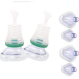 2PACK Dispositivo por Succión Auxilios Escudo de Cubierta Facial de Entrenamiento de RCP (Verde)