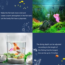 onesimcr Floating Fish Tank Decorations, Aquarium Decorations, Lovely Diver Fish Tank Decorations, Floating Device Fish Tank Accessories，Suitable for All Kinds of Fish Tanks(Purple)…