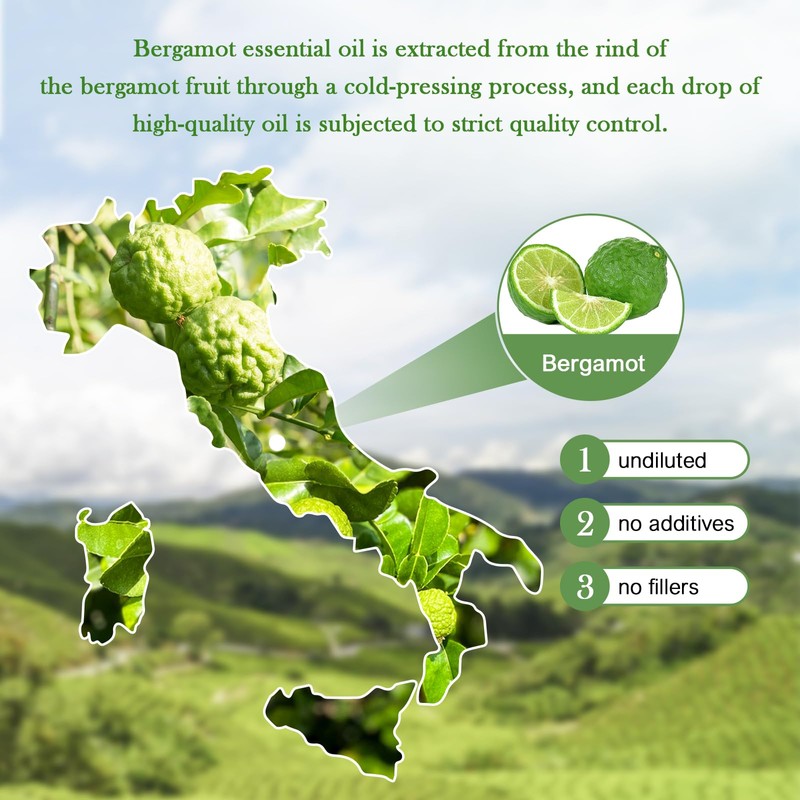 EVOKE OCCU Bergamot Essential Oil for Diffuser Skin Relaxation &