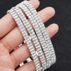 Rumnoke 4Pcs Rhinestone Ankle Bracelet for Women Crystal Stretch Foot
