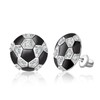 Soccer Screwback Earrings for Women - 925 Sterling Silver Sports