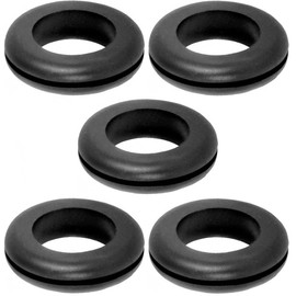 cyclingcolors 5 x Grommet Rubber Grommet Cable Grommet Grommets Black Round Eyelet Ring Electrical Conductor Protection Wires Connectors Cables (D1 = 30 x D = 25 x H1 = 3 mm)