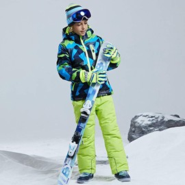 HOTIAN Boys Ski Jacket Snow Jacket Pants Suits Windproof Waterproof Winter Coats 25GR,6