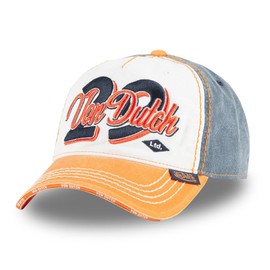 Von Dutch Men's & Women's Adjustable Cap, Retro Baseball Cap, White/Orange/Blue, One Size