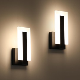 Pasoar Modern Wall Sconces Set of Two, Led Wall Light 7w Dimmable Light Hardwired Acrylic Wall Light Lighting, Suitable for Living Room Corridor Bedside (Warm White 3000K 2Pack)