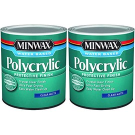 Minwax 622224444 Polycrylic Protective Finish, 1 Quart, Matte 2 Pack