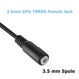 YAODHAOOD Replacement 3.5mm Female Plug to Bare Wire Open End TRRRS 5 Pole Stereo 1/8" 3.5mm Plug Jack Pigtail Audio Cable for Headphone Microphone Cable Repair (5PCS) (3.5mm TRRRS 5 Pole Female)