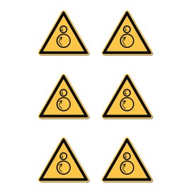 Warning of counter-rotating rolls: W025 - DIN EN ISO 7010 / ASR A1.3 - sticker: 5 cm, pack of 6