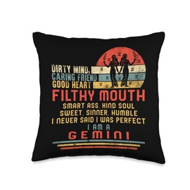 Family Goods Tees by JustNothing Co. Zodiac Sign Horoscope Astrology Gemini Lover Throw Pillow, 16x16, Multicolor