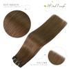 Extensiones de cabello con clip WindTouch, cabello humano real, castaño