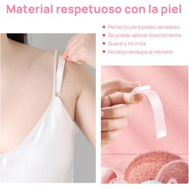 Cinta Doble Cara para Ropa, Cinta Adhesiva Invisible para Piel 4 Rollos, 20 Metros, con Cortador Portátil y 10pcs Pezón sin Respaldo, Cómodo y Seguro para Telas, Ropa, Vestidos y Lencerí