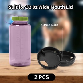 Axlksia 2 Pack Splashguard Compatible with Nalgene Water Bottles, BPA-Free Silicone Splashguard Lid Wide Mouth for Nalgene Splash Guard 32 oz Wide Mouth Water Bottles Accessory