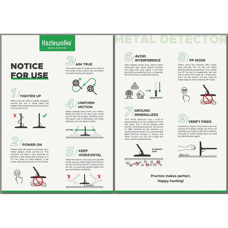 Hazlewolke Metal Detector for Adults, 5 Professional Mode with Higher