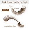Brown Lashes Fluffy 20mm Long Wispy False Eyelashes Fox Cat