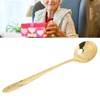 Serving Spoon Mirror Polished Brass Glossy Edges Heavy Duty Round