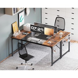Coleshome 63 Inch Computer Desk, Modern Simple Style Desk for Home Office, Study Student Writing Desk, Vintage and Black
