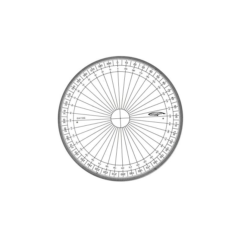 Graphoplex GX110G Full Circle Transparent Protractor