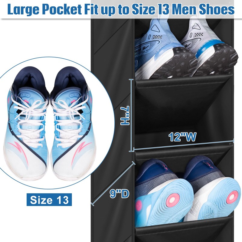 SLEEPING LAMB 2 Pack Narrow Over The Door Shoe Organizer
