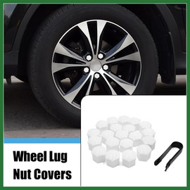 Motoforti 20pcs 17mm Car White Plastic Wheel Lug Nut Bolt Cover Caps with Tool Long-lasting