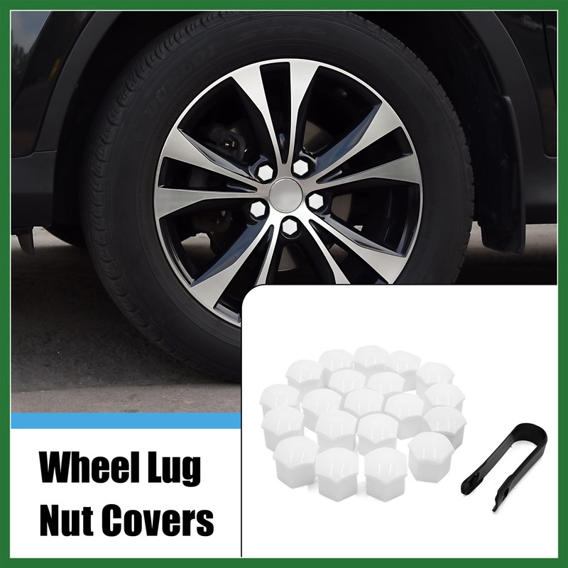 Motoforti 20pcs 17mm Car White Plastic Wheel Lug Nut Bolt