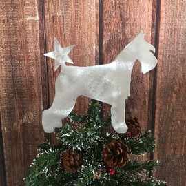 Schnauzer, Star, Dog Christmas Tree Topper, Wreath Decoration, Holiday Decoration, Aluminum,