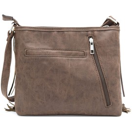 Western Cowgirl Fashion Style Leather Fringe Crossbody Handbags Women Purse Country Everyday Shoulder Bag, Coffee