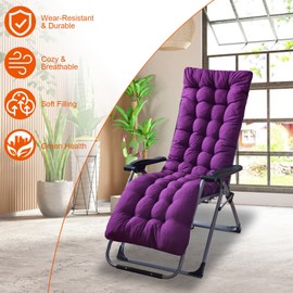 iMounTEK Lounge Chair Cushions 67x22x4 inches Sofa Mat Padding Chaise Lounger Cushion Recliner Rocking Chair Pad Chair Cushion, Zero Gravity Chair Cushion for Indoor Outdoor Furniture(Pro Purple)