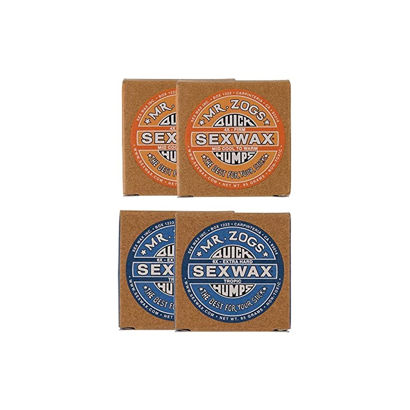 SEXWAX Quick Humps Wax for Surfing 4X 6X Set of