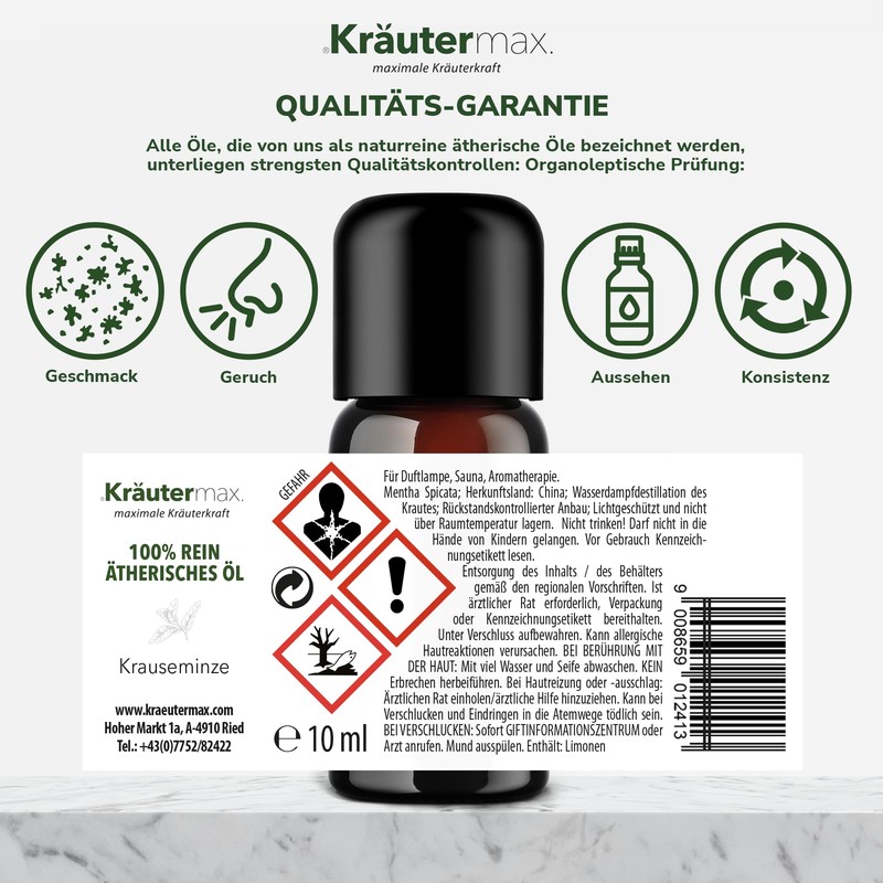 Kräutermax Krauseminze Ätherisches Öl 1 x 10 ml