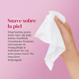 Burts Bees - Toallas faciales micelar de agua de rosas, 100% tela a base de plantas; 99% origen natural; quita el maquillaje, limpia, hidrata; sin res